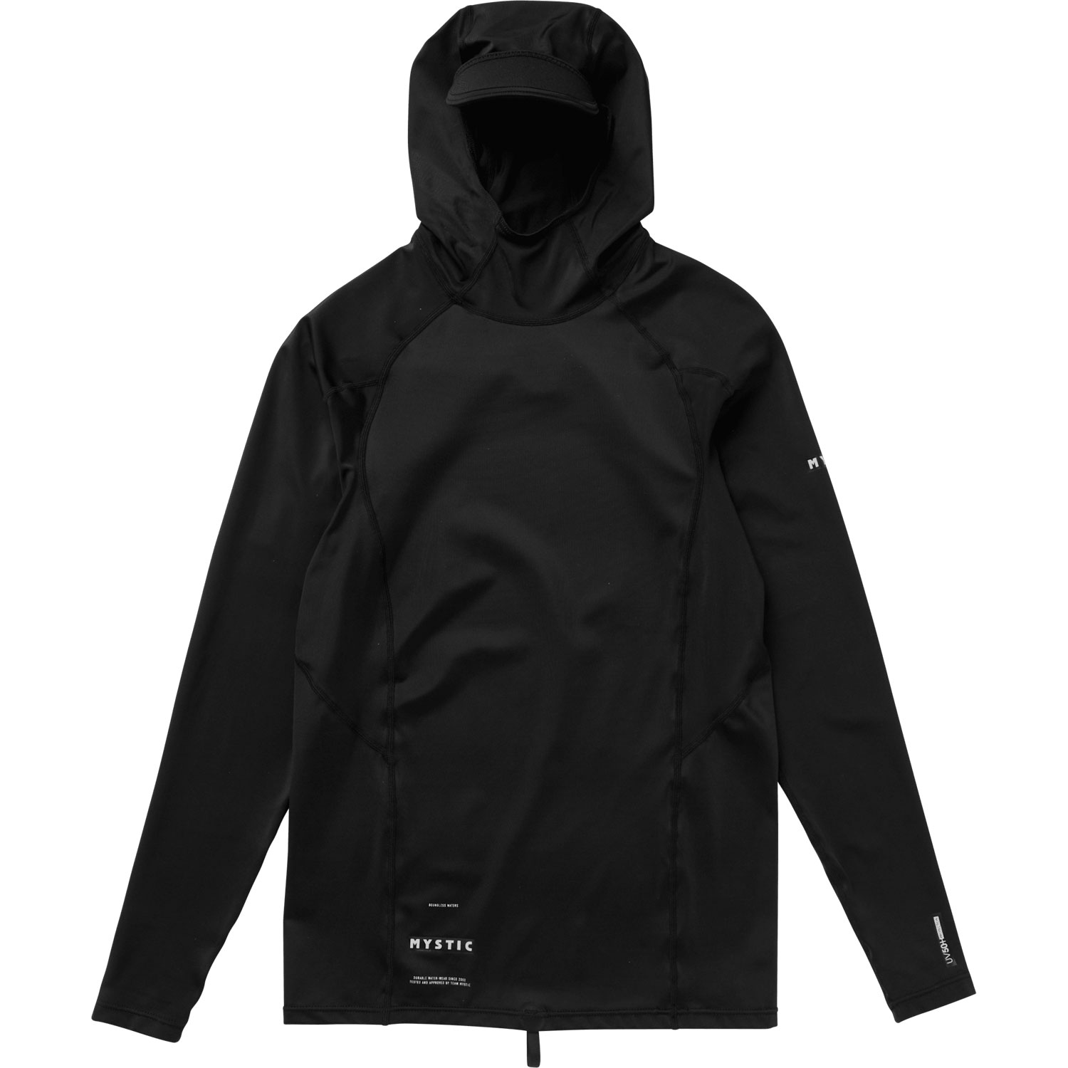 Mystic Unchartered Hooded Long Sleeve Rashvest - Black