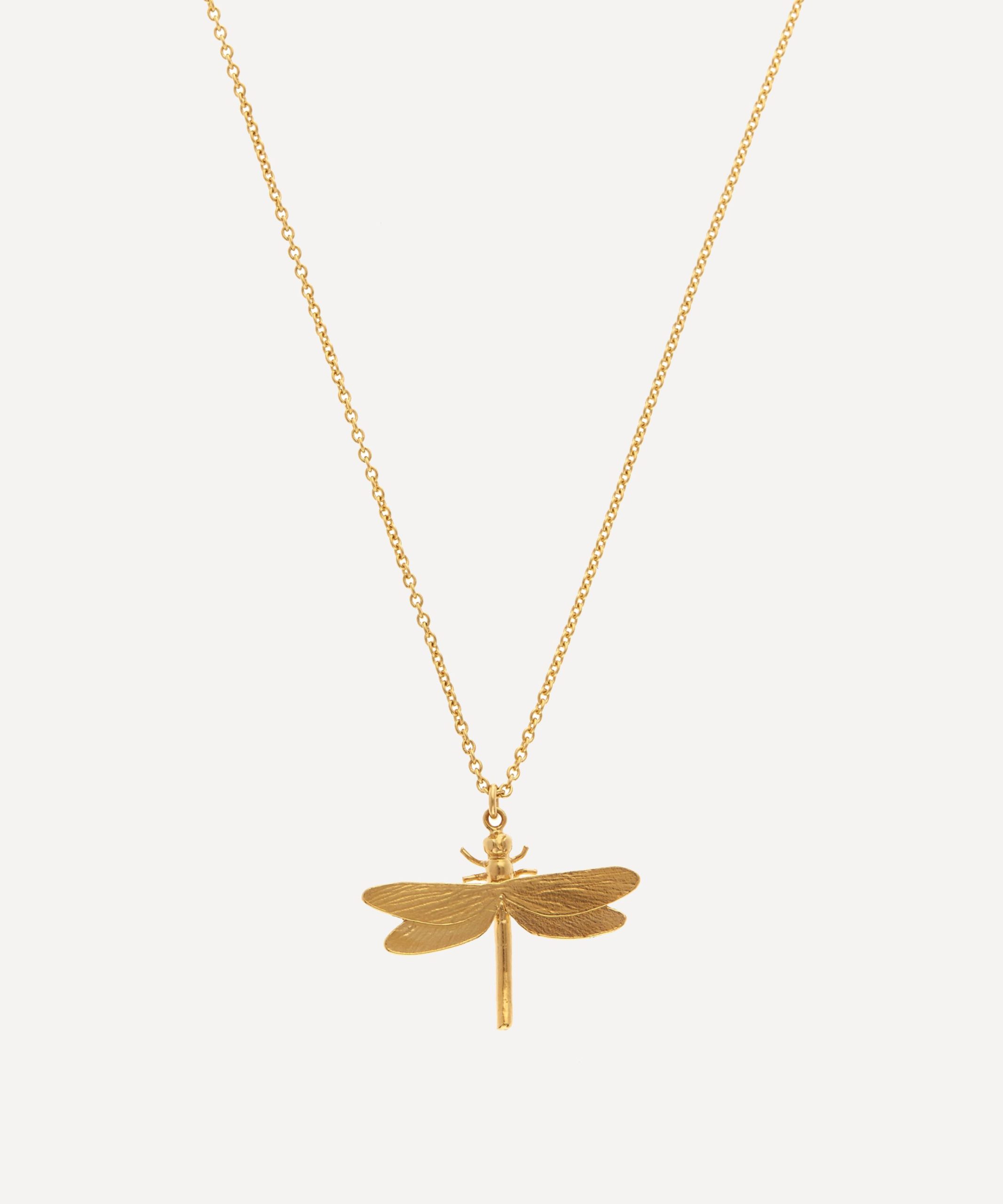 Alex Monroe Gold-Plated Dragonfly Pendant Necklace