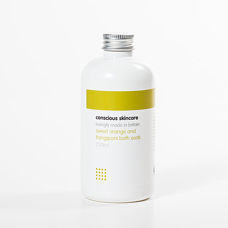 Conscious Skincare Organic Bath Soak 235ml - Sweet Orange and Frangipa
