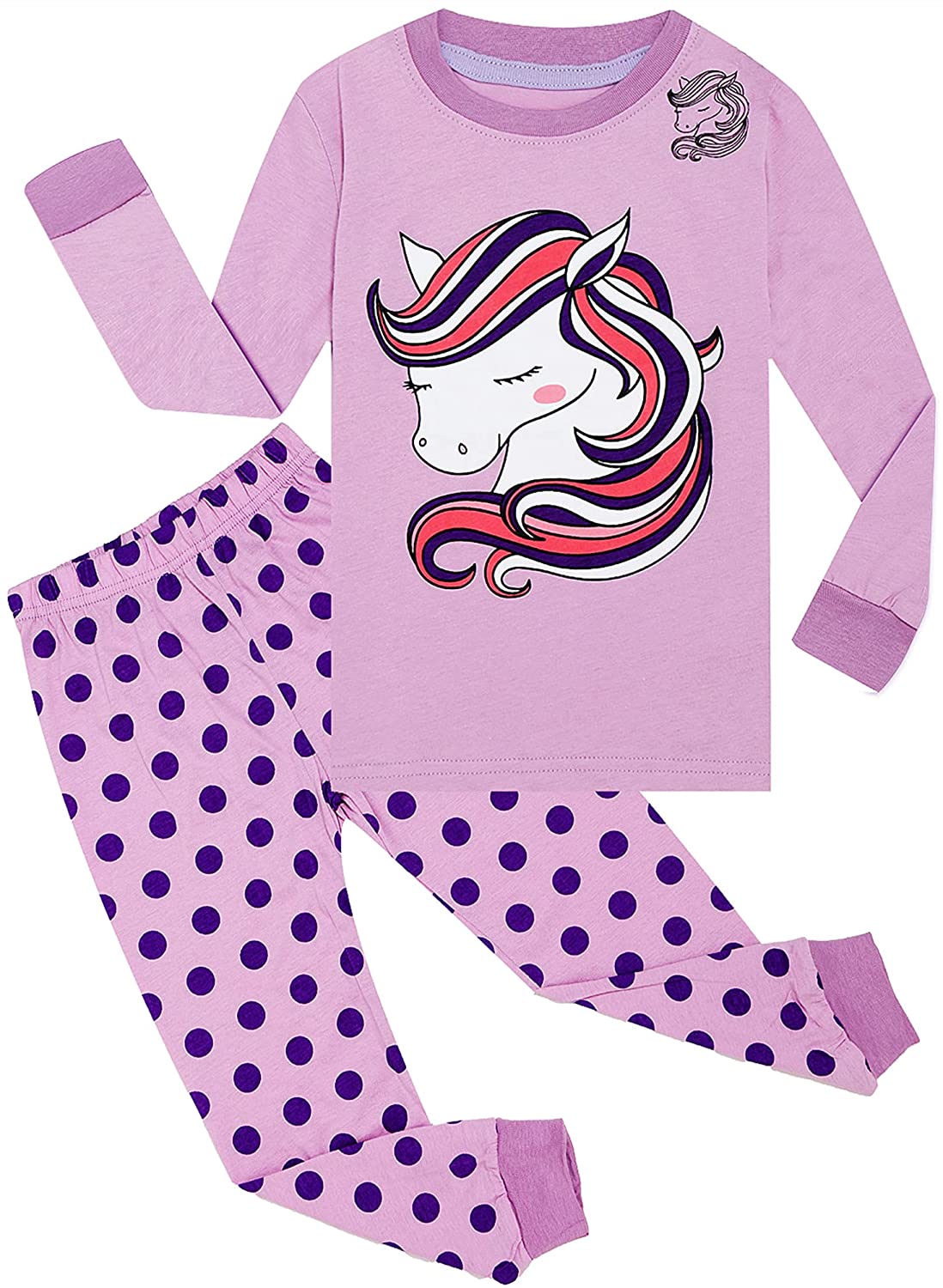 Qtake Fashion Girls Pajamas Sleepwear Long Sleeves Cotton Pjs Toddler Nightwear