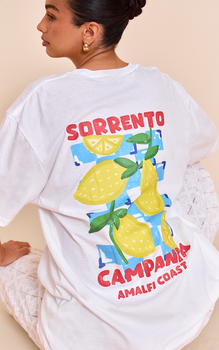 White Sorrento Graphic Oversized T-shirt