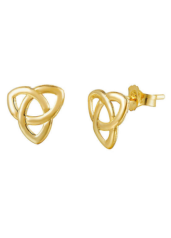 9ct Solid Gold 7.5 mm Celtic Triangle Stud Earrings