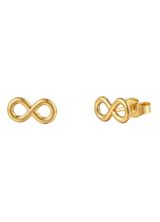 9ct Solid Gold 8 mm Infinity Stud Earrings