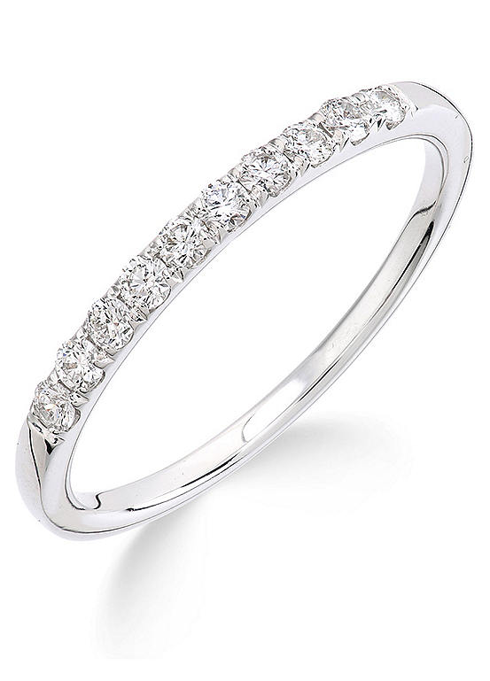 9ct White Gold & Quarter Carat Diamond Ladies Eternity Ring
