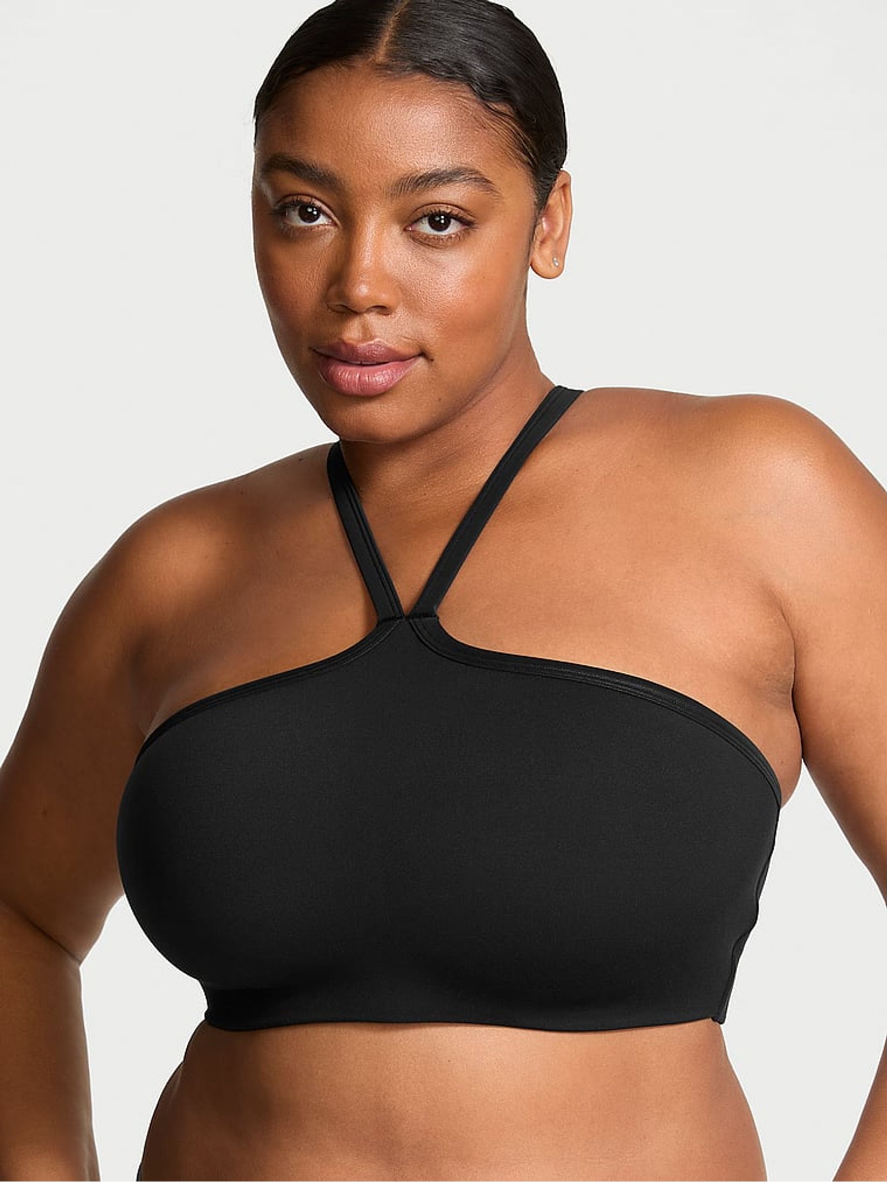 Black Activate™ Faux Leather Mix Multiway Sports Bra