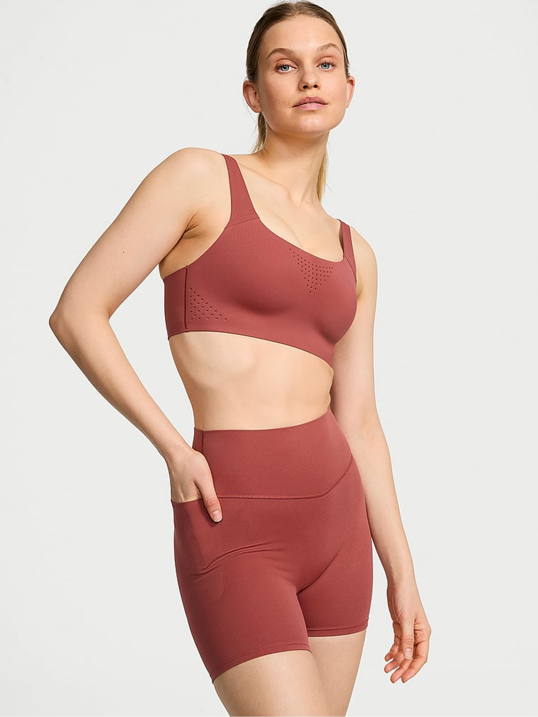 Russet Red Elevate™ High Rise Cycling Shorts