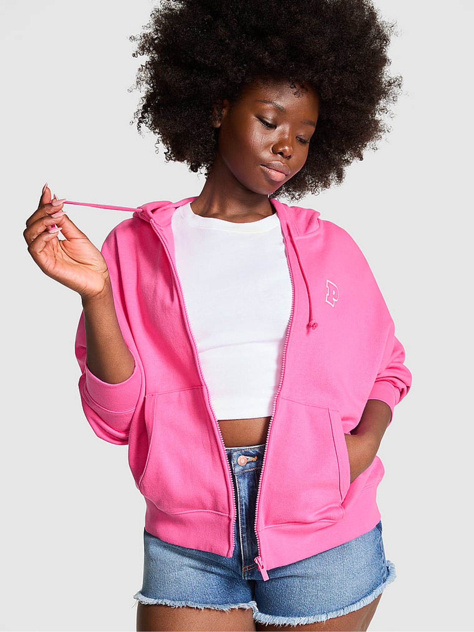 Pink Gossip Zip Up Hoodie