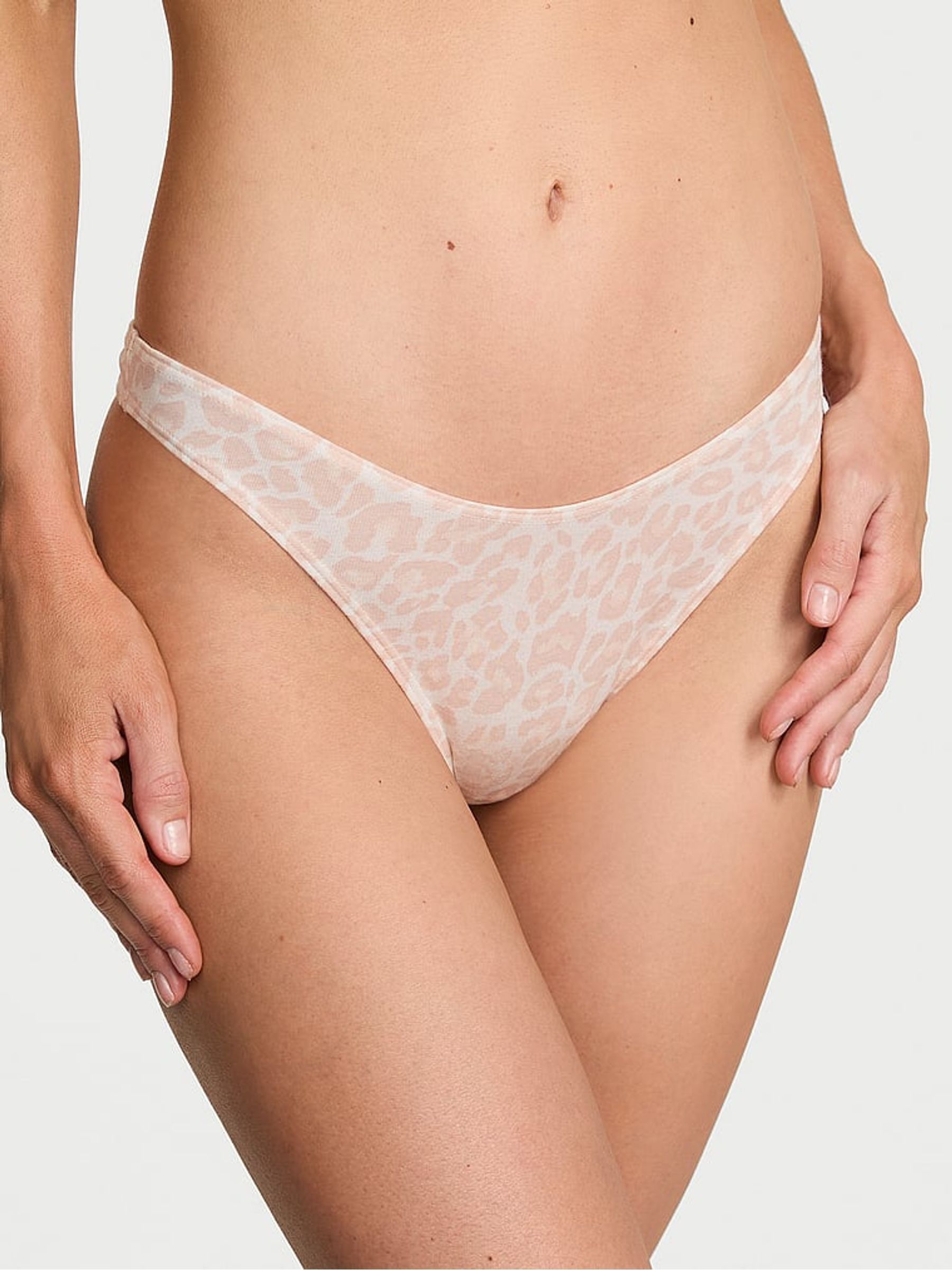 Coconut White Leopard Thong Knickers