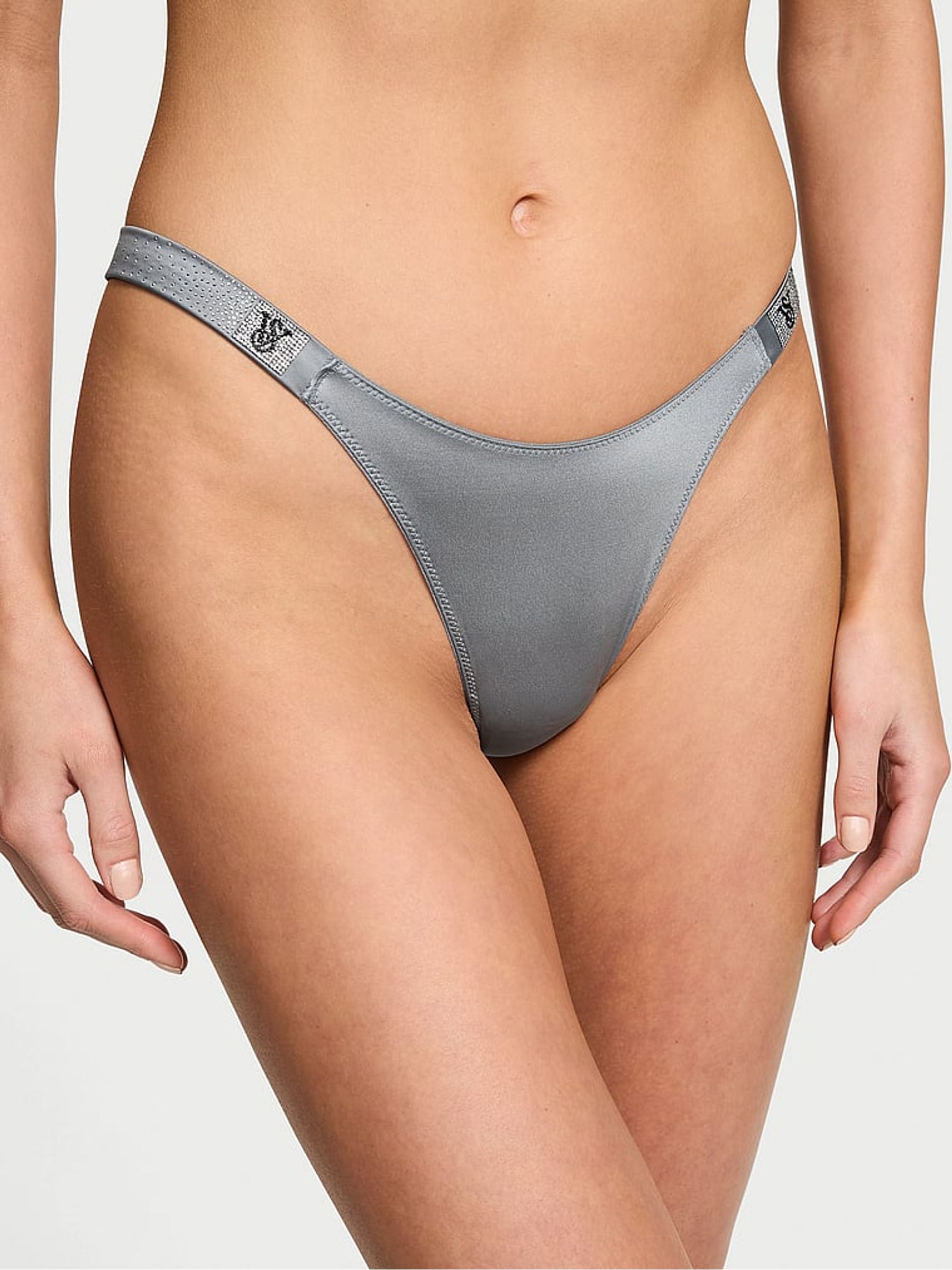 Asteroid Grey Thong Scattered Shine Strap Knickers