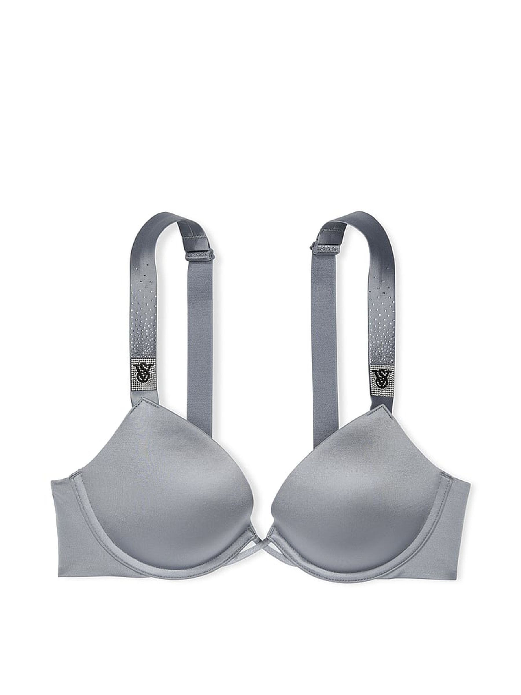 Asteroid Grey Push Up Scattered Shine Strap Bra