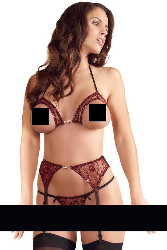 Abierta Fina Red Suspender Set (XL)