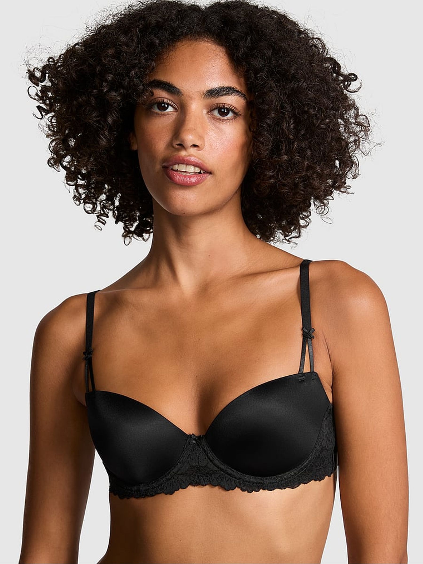 Black Balcony Smooth Cup Lace Bra