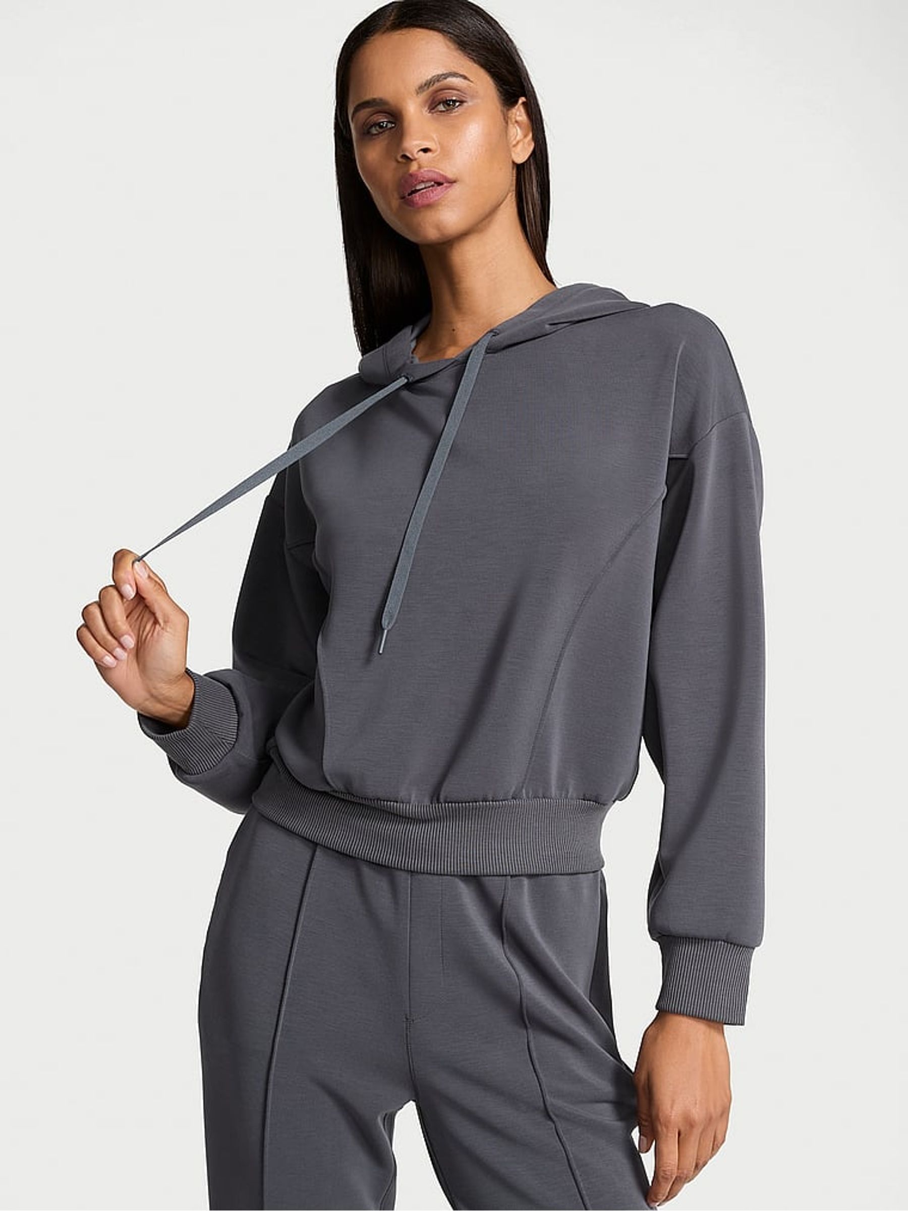 Grey Featherweight Knit Hoodie