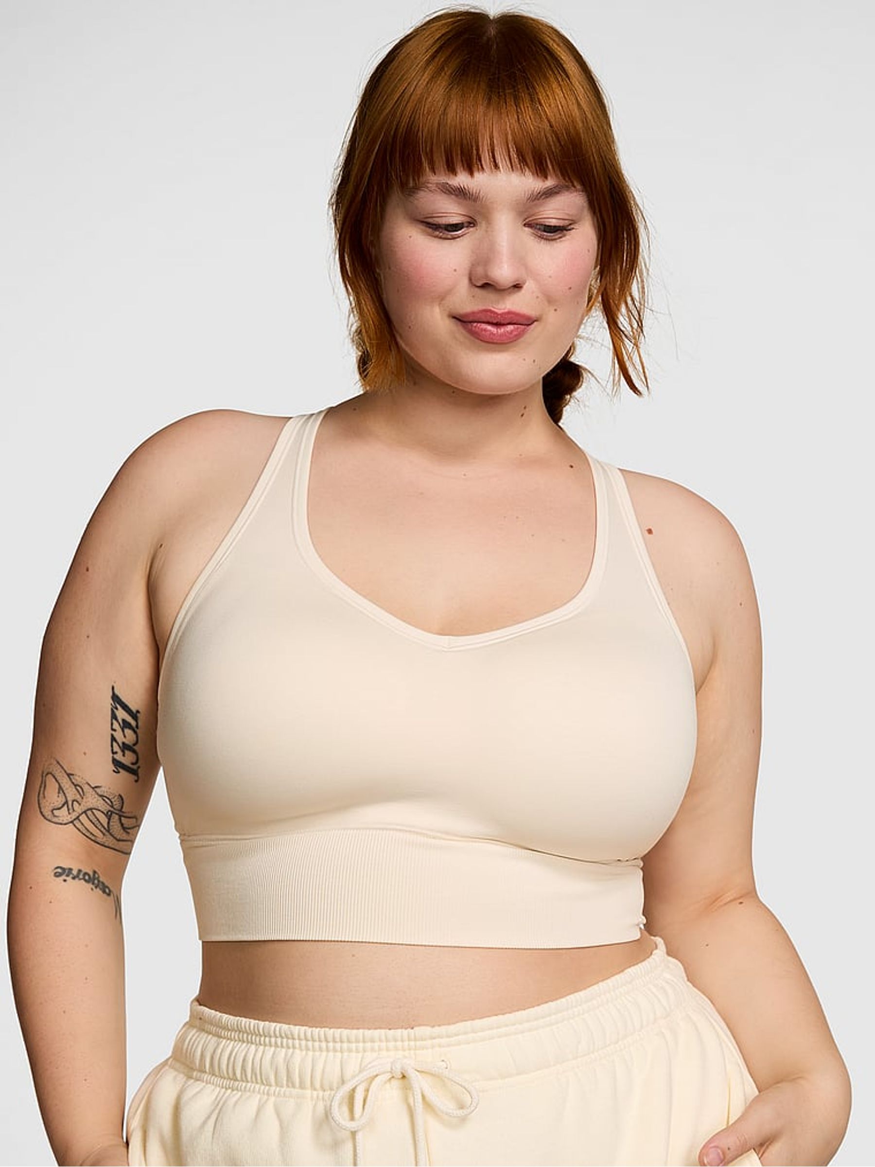 White Shell Seamless Sports Bra Top