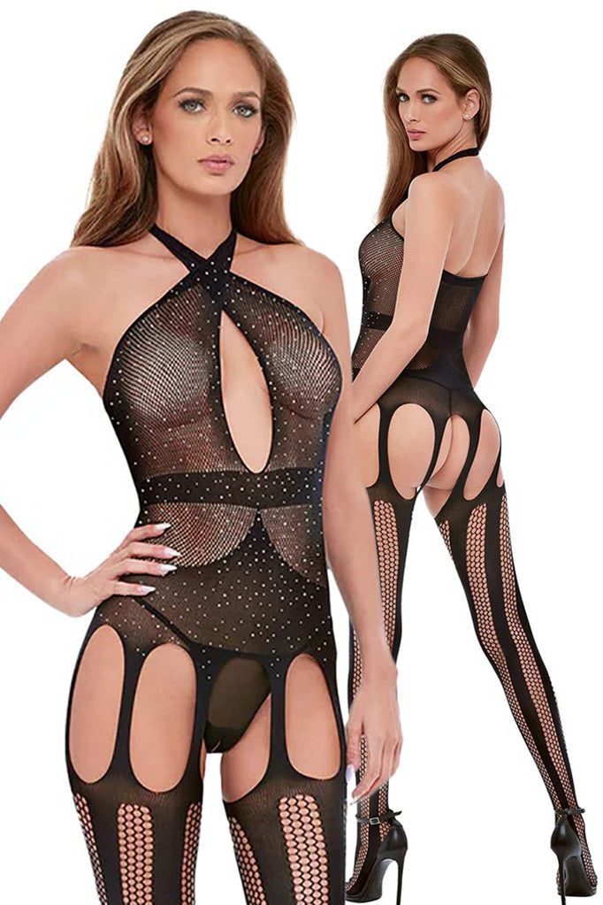 Baci Diamonte Bodystocking