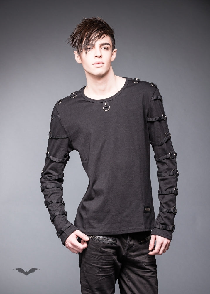 Queen of Darkness - Gothic Black bondage top with studs by Grin Entertainment Store