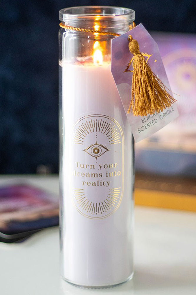 Blackberry Tube Candle with Amethyst Crystals