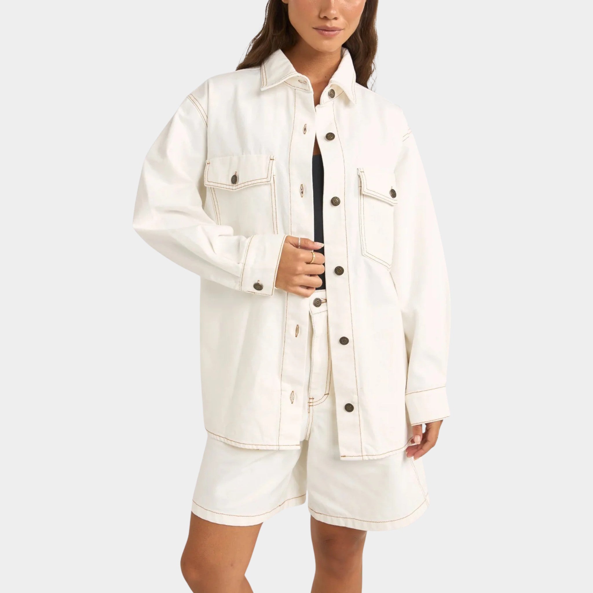 Rhythm Women's Camilla Oversized Jacket - Ivory