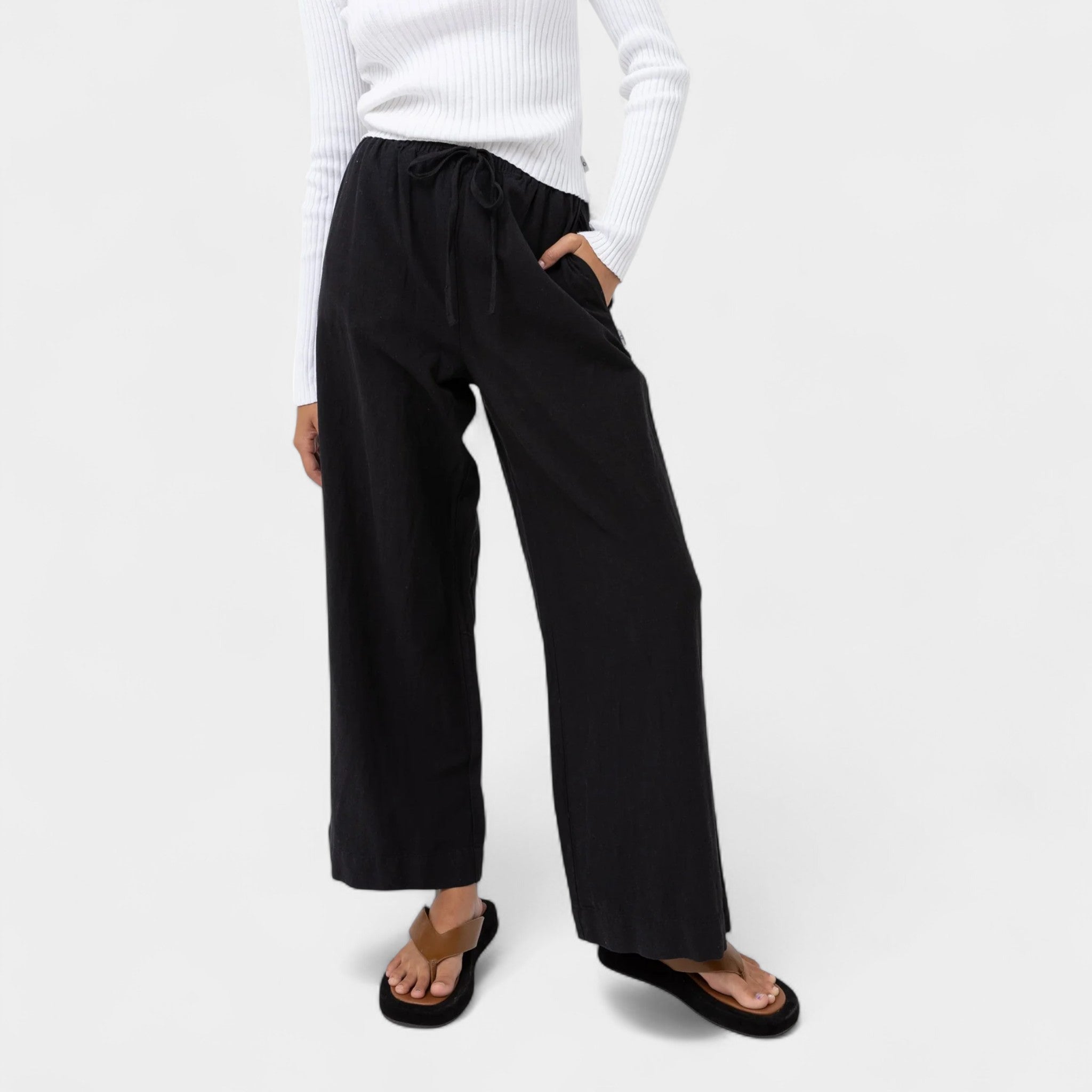 Rhythm Women's Classic Draw String Pant - Black
