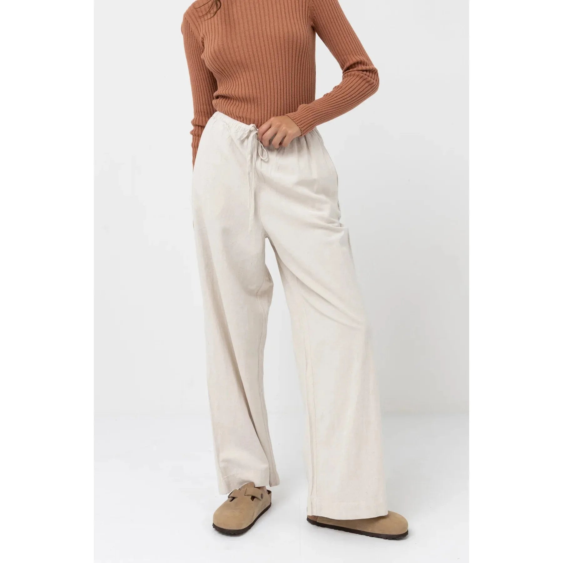 Rhythm Classic Drawstring Pant - Oat