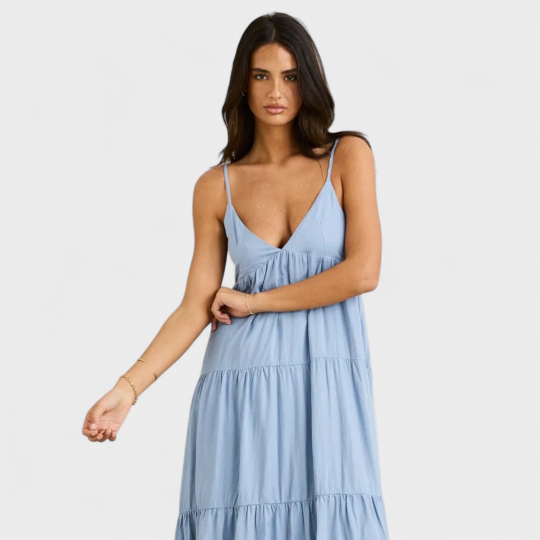 Rhythm Women's Classic Tiered Mini Dress - Steel Blue