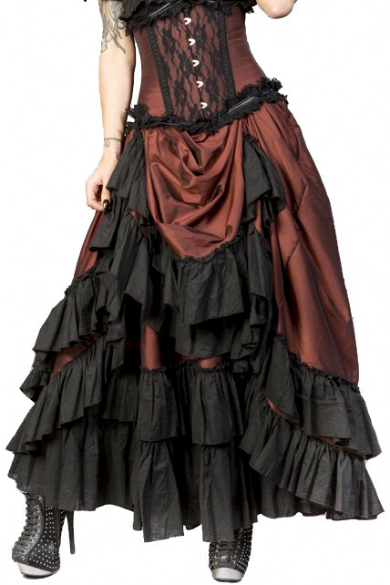 Burleska Carnation Victorian Maxi Skirt Brass