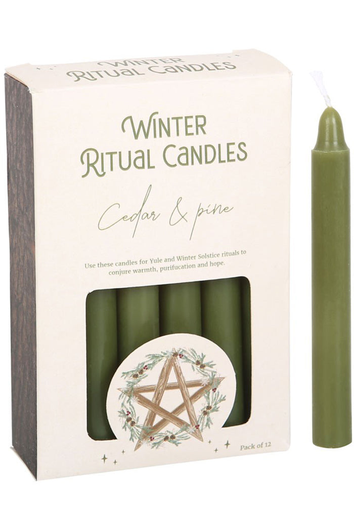 Cedar and Pine Winter Ritual Spell Candles
