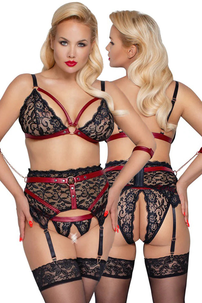 Cottelli Bondage Plus Size Suspender Set