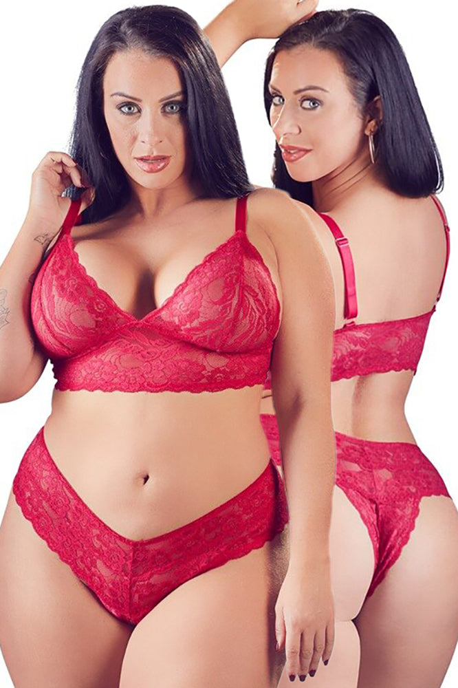 Cottell Curves Red Bra and Briefs (XL)