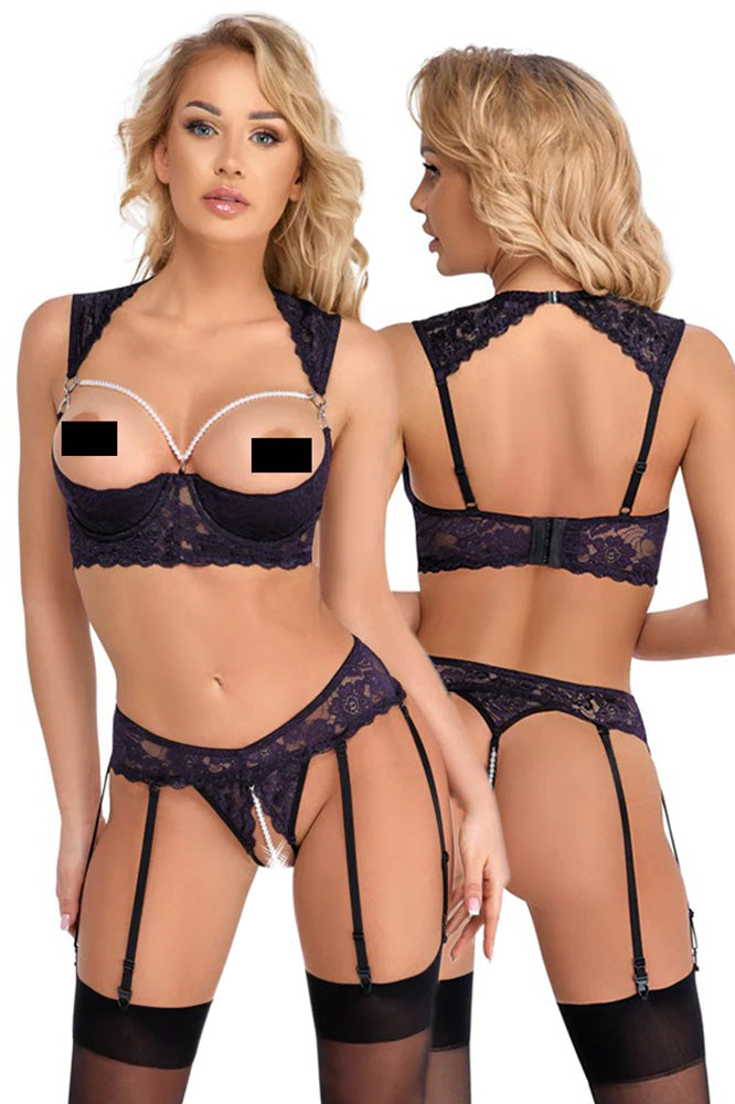 Cottelli Lingerie Longline Shelf Bra Set
