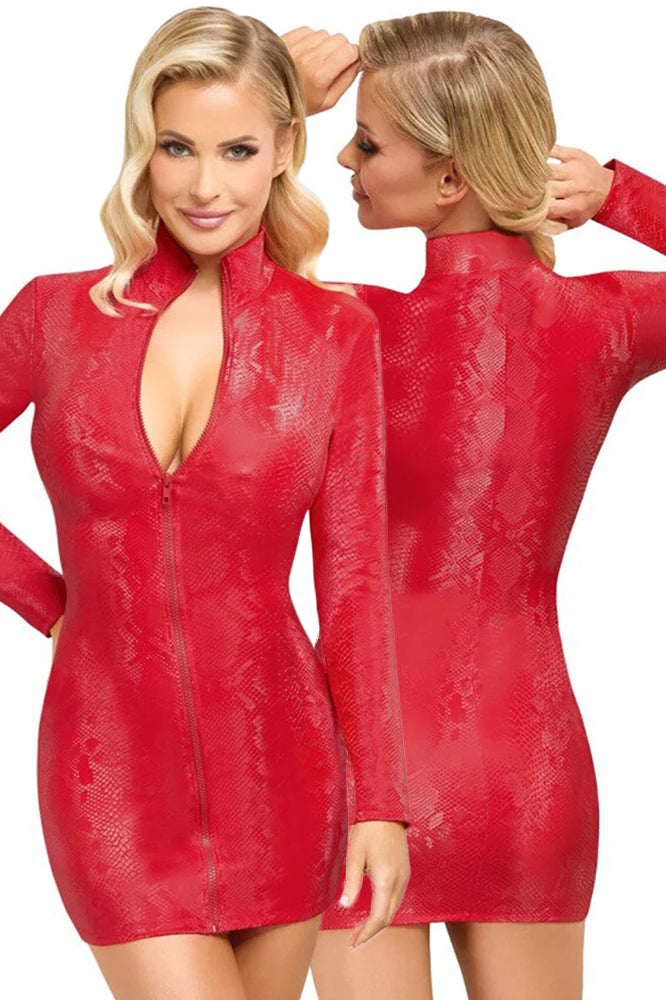 Cottelli Party Red Snakeskin Look Dress