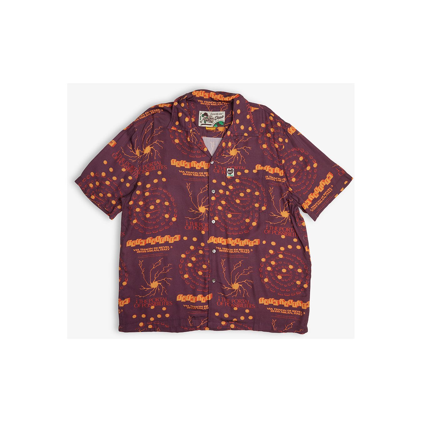 Deus Ex Machina Smithson Short Sleeved Shirt - Maroon