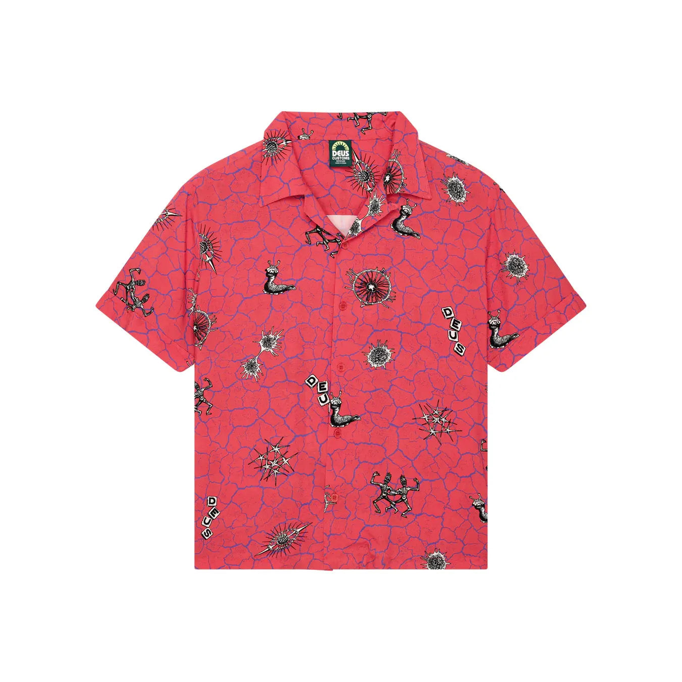 Deus Ex Machina Vibrant Virus Shirt - Strawberry