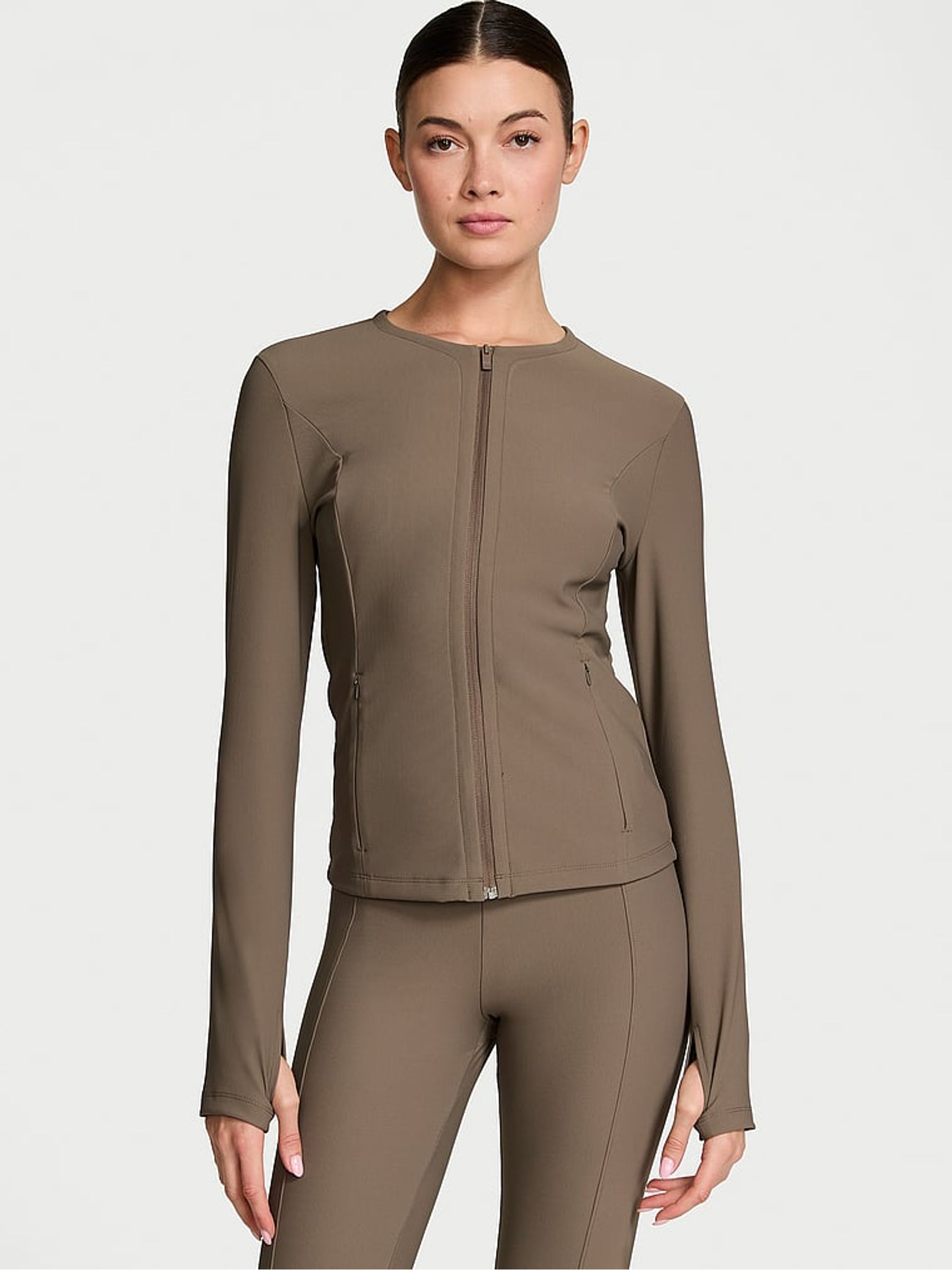 Olive Green Full Zip Rib Jacket