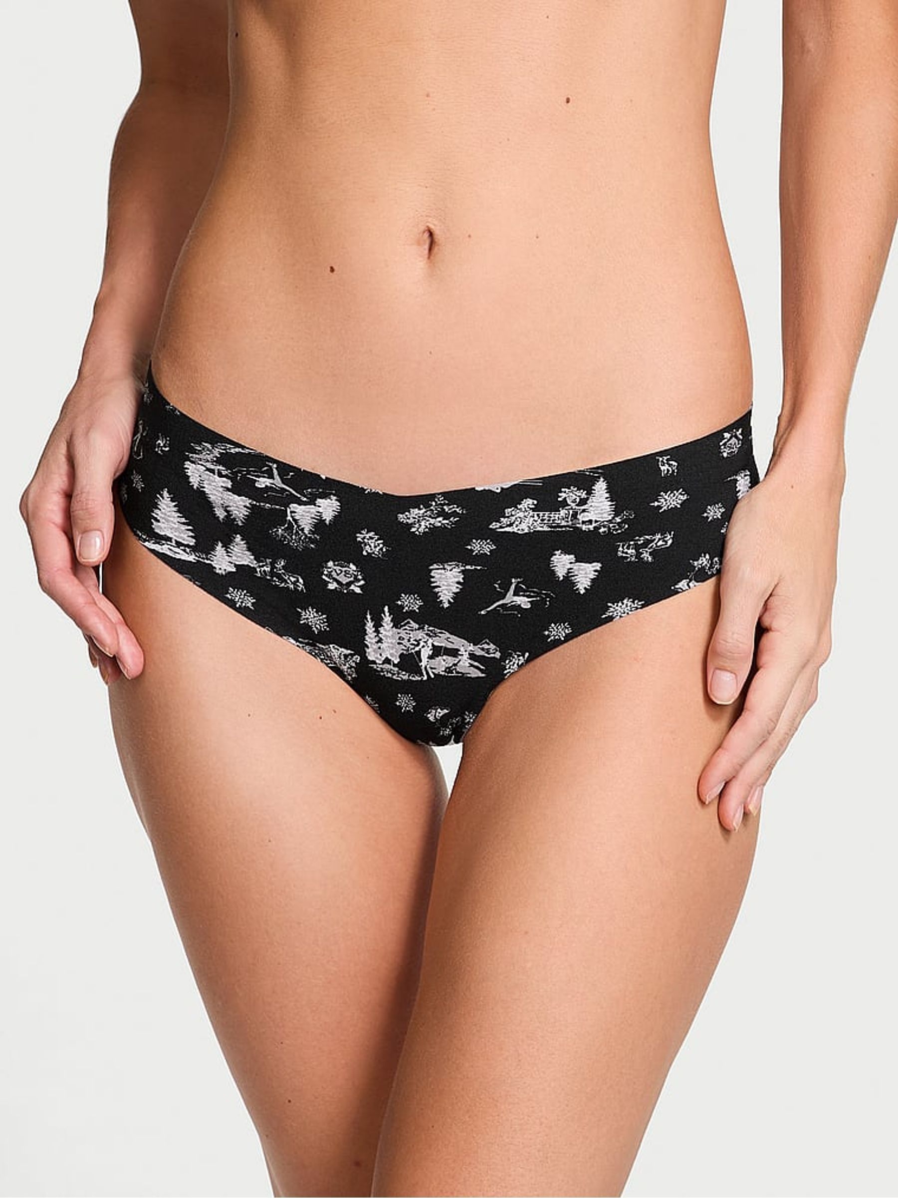 Winter Black Thong Knickers