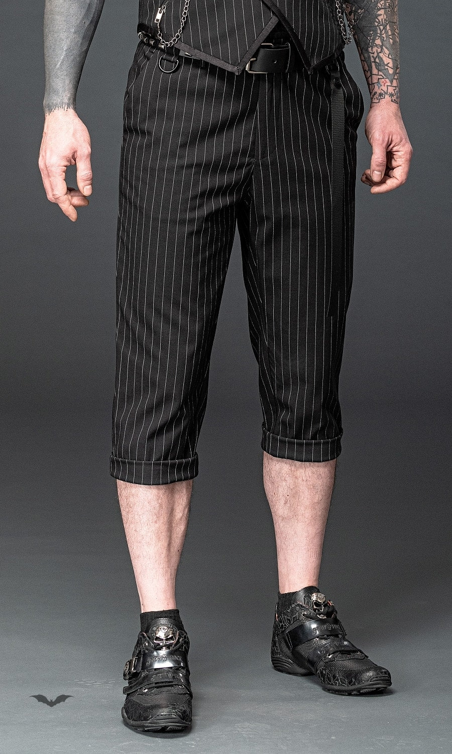 Queen of Darkness - Pinstripe trousers with removable strap by Grin Entertainment Store