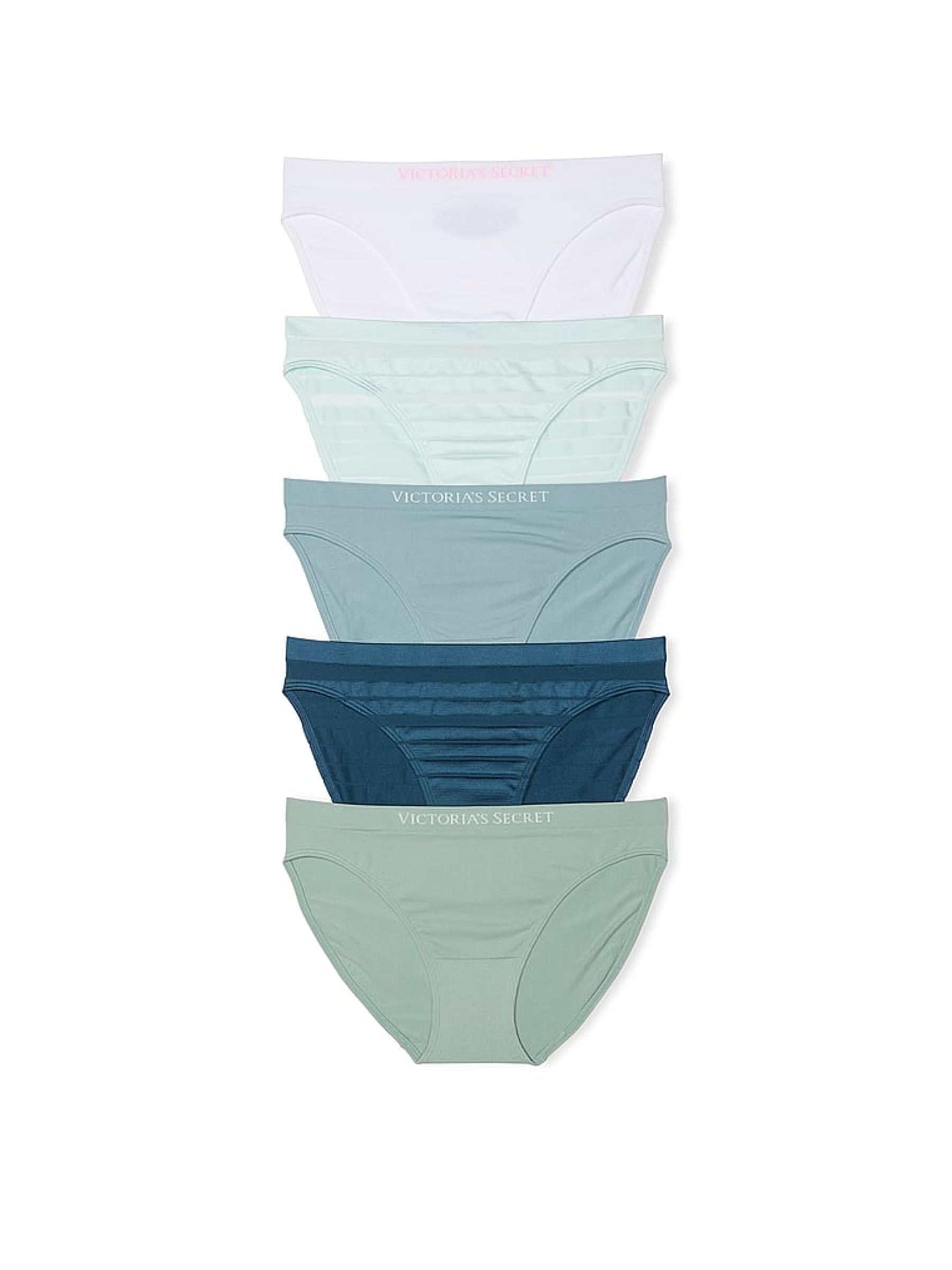 White/Green/Blue Bikini 5 Pack Knickers