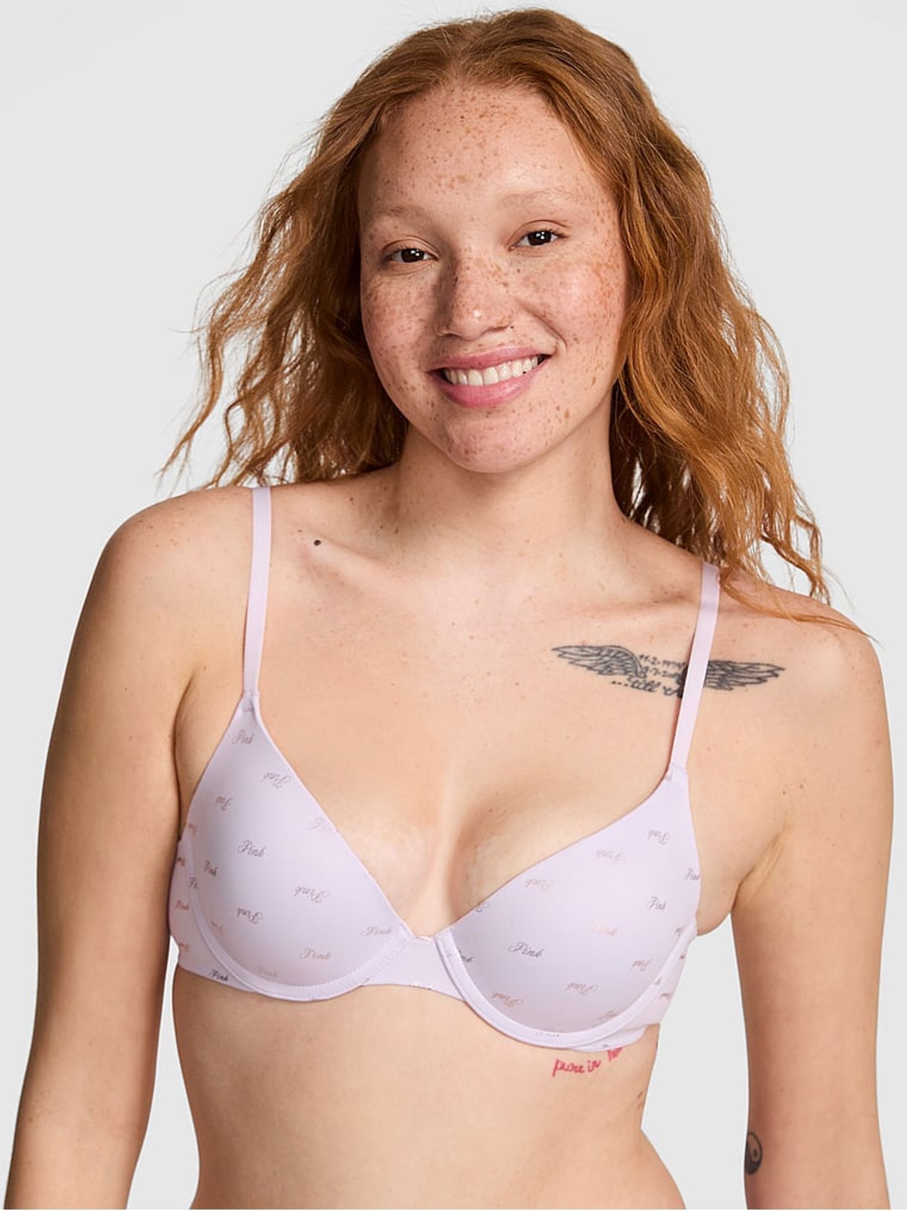 Purple Whisper Logo Push Up Bra