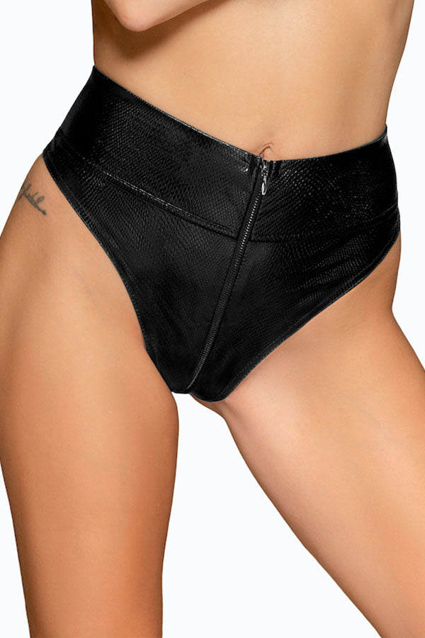 Noir Handmade Snake Skin Style Wetlook Shorts