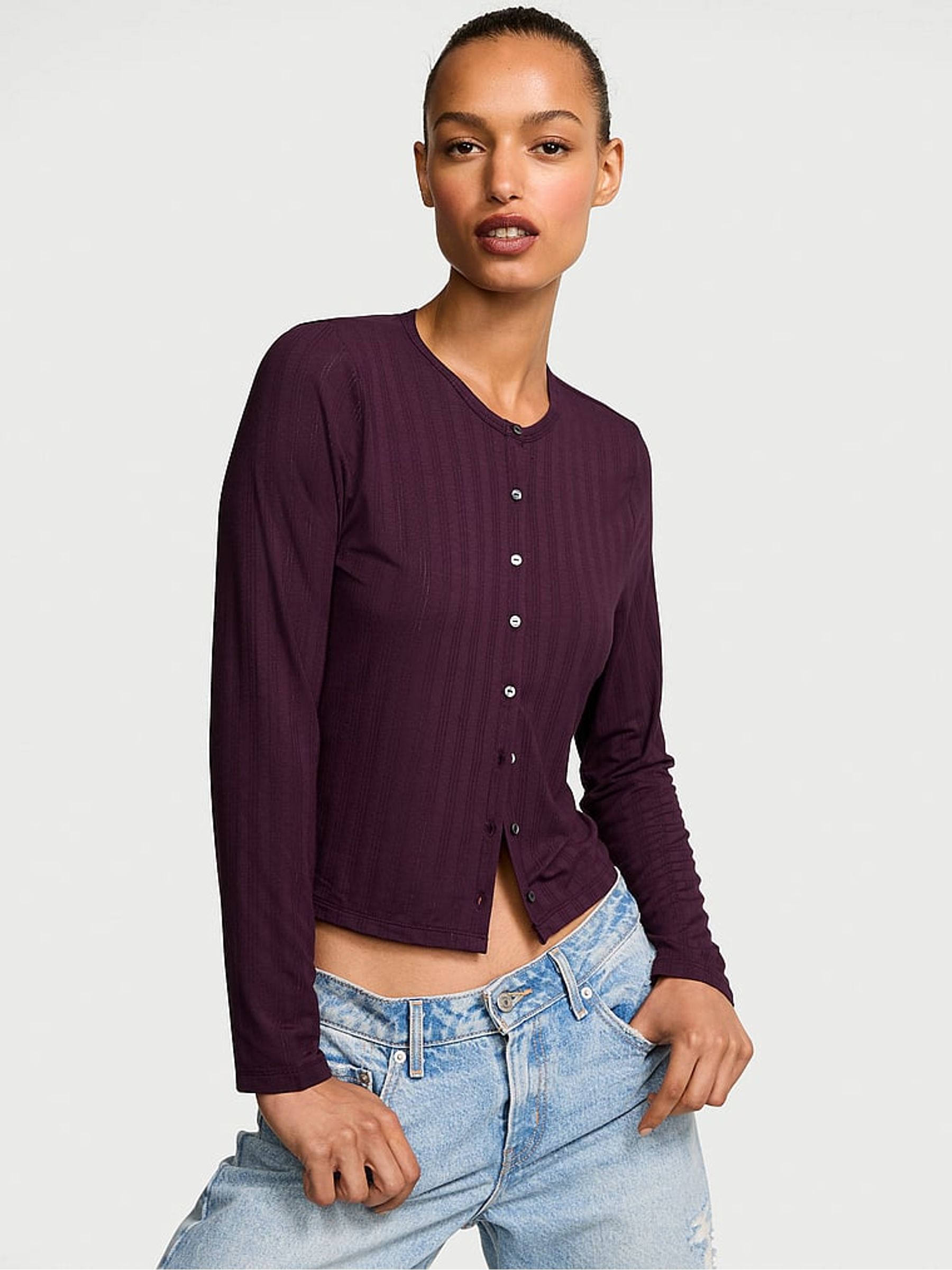 Winter Wine Purple Modal Cardigan