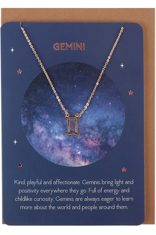 Gemini Zodiac Necklace Card