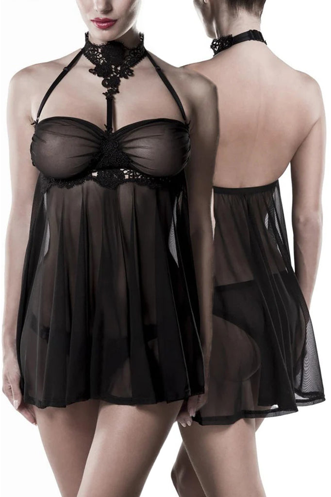 Grey Velvet Erotic Negligee (2XL/3XL)