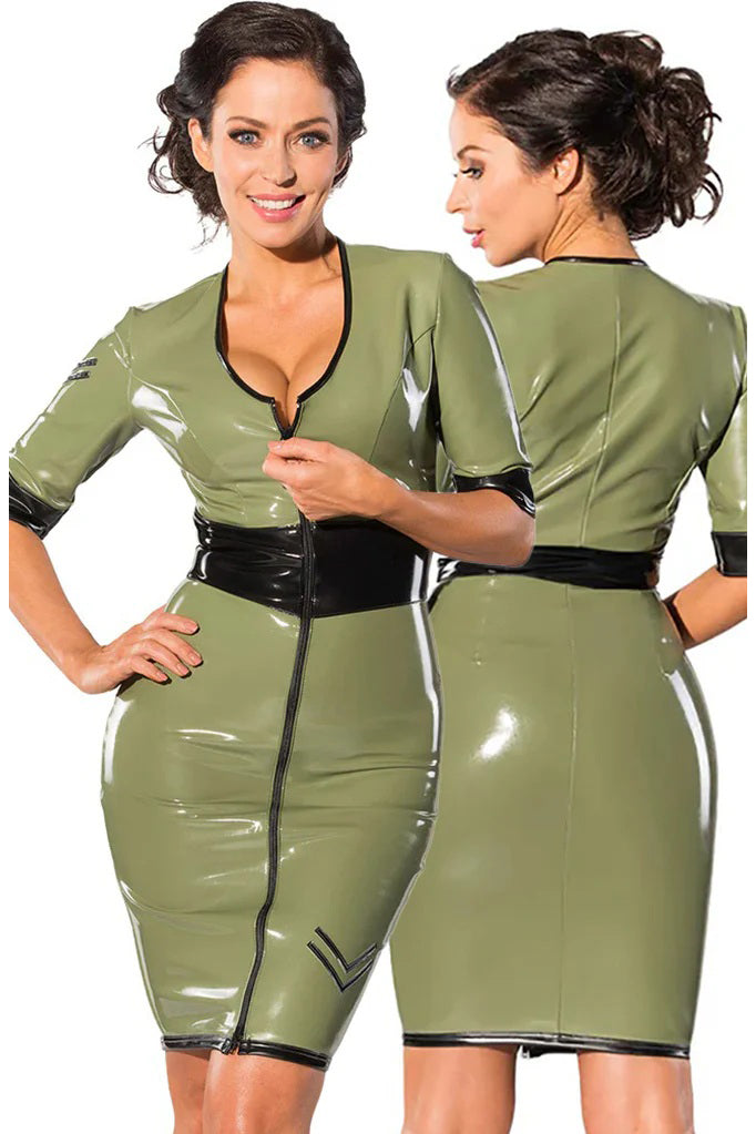 Guilty Pleasure Green Datex Army Dress