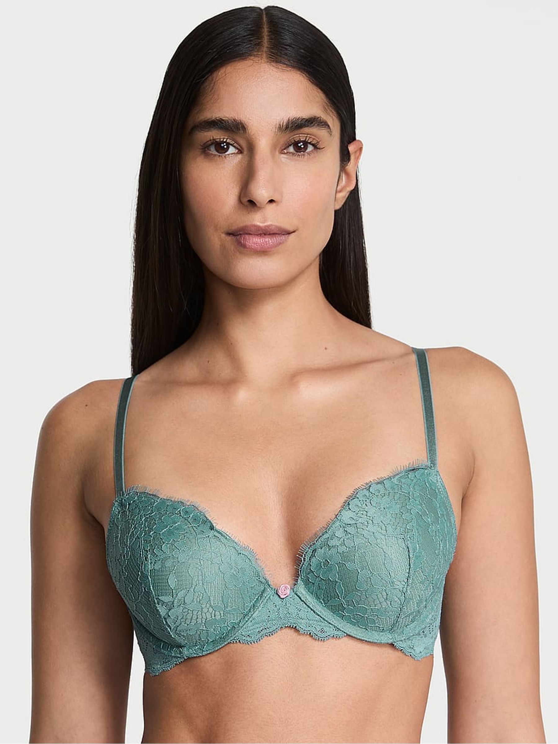Arctic Green Push Up Lace Bra