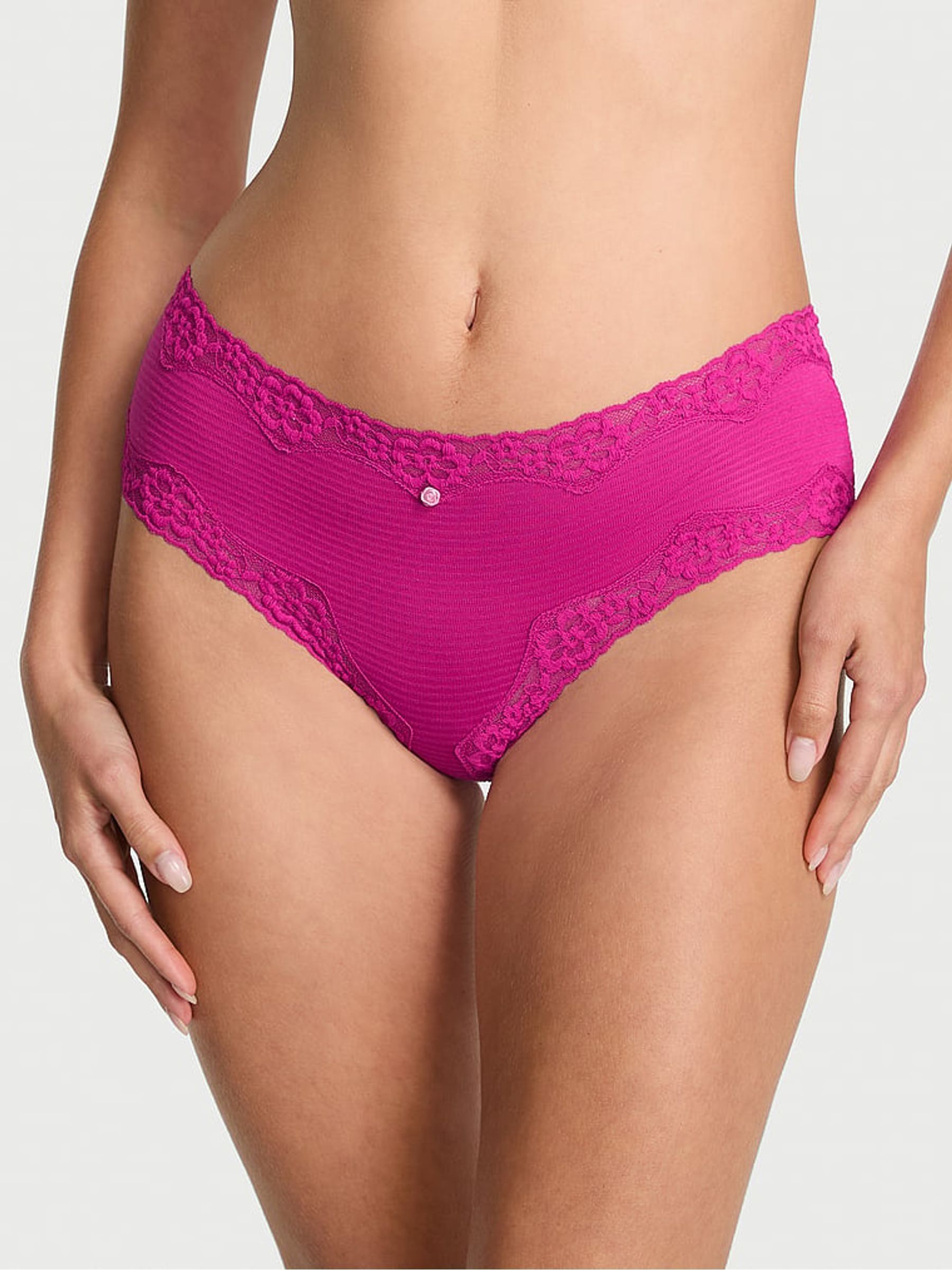 Allure Pink Cheeky Lace Waist Knickers