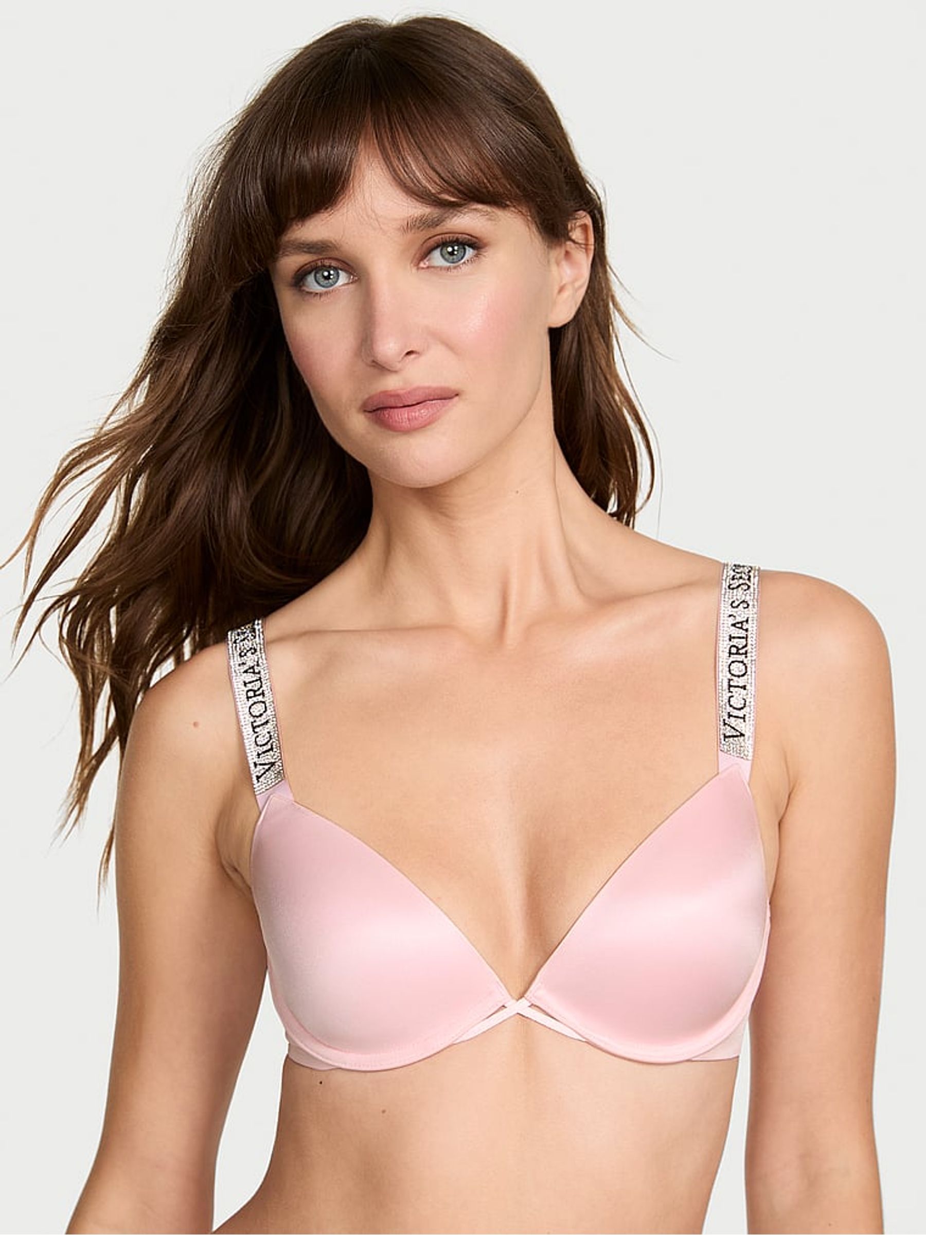 Angel Pink Lightly Lined Demi Shine Strap Bra
