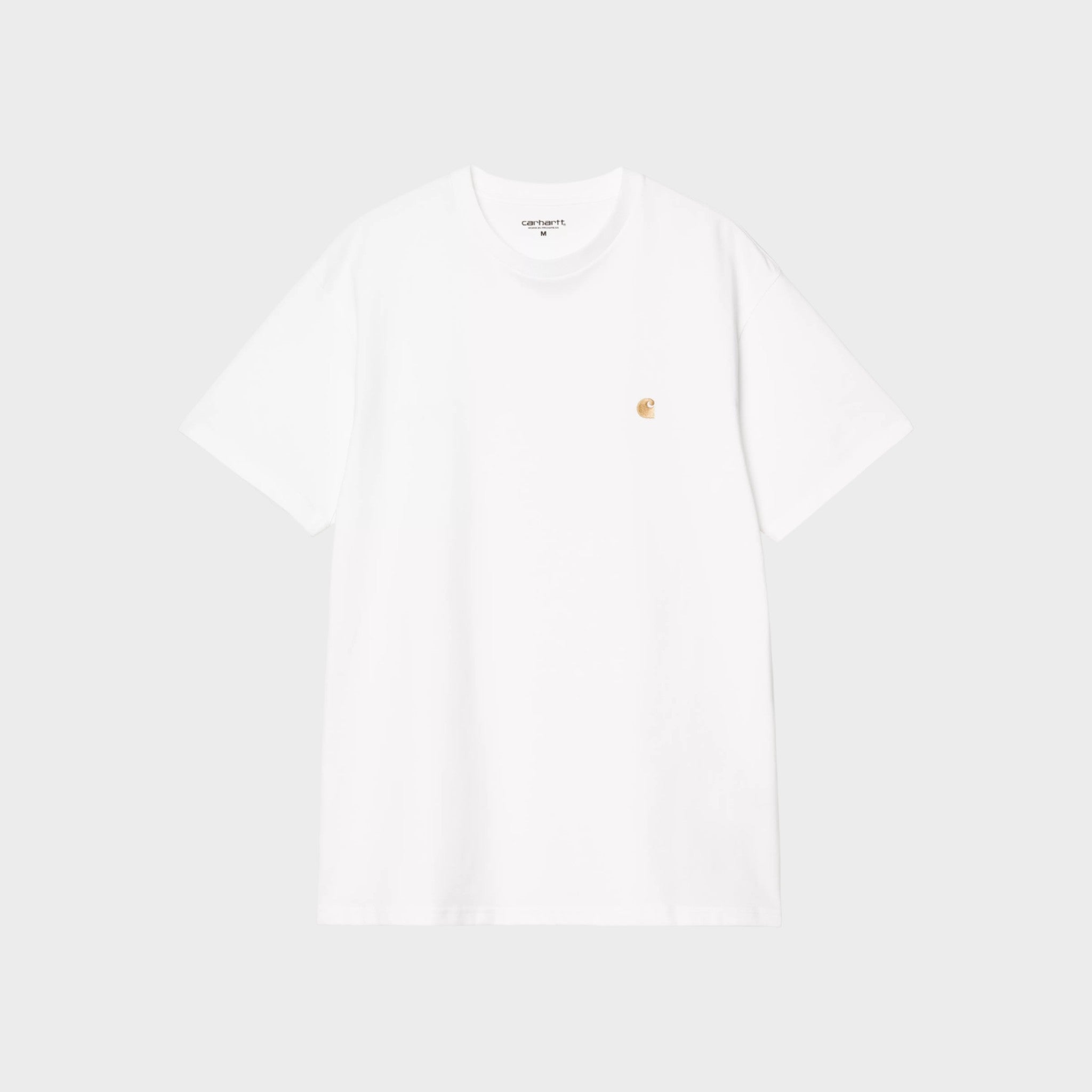 Carhartt Short Sleeve Chase T-Shirt - White / Gold