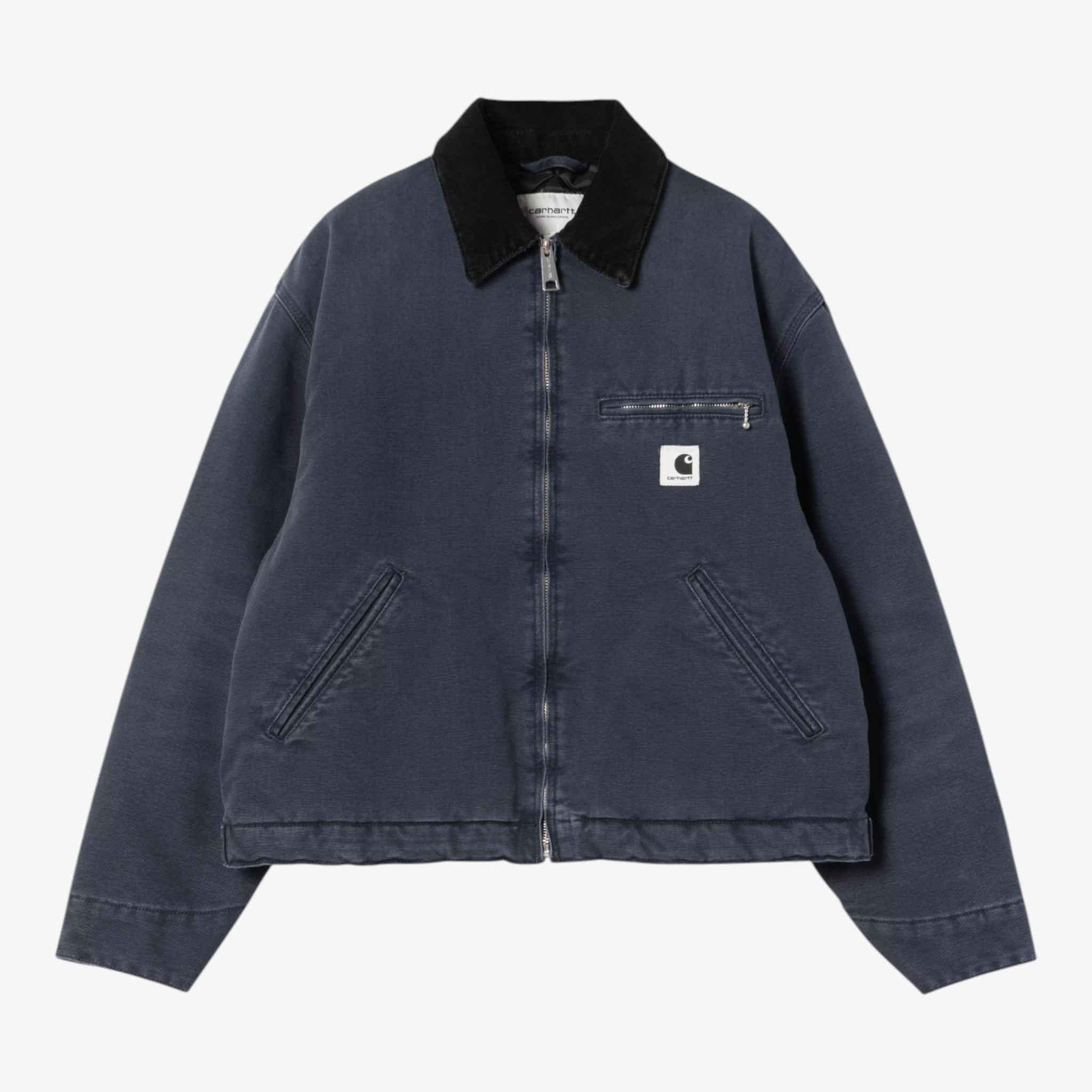 Carhartt Women's OG Detroit Jacket - Dark Navy / Black, stone canvas