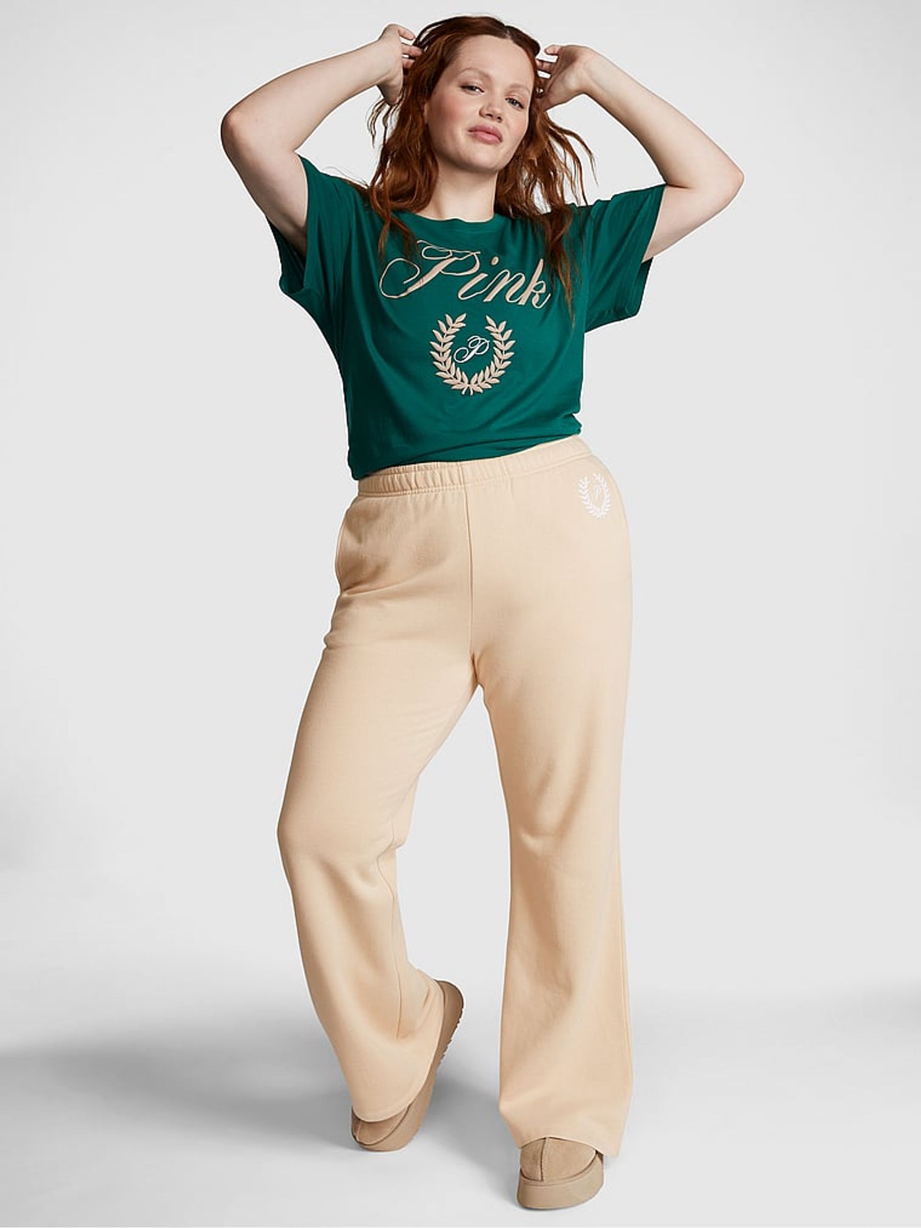 Canvas Cream Flared Fleece Flare Jogger