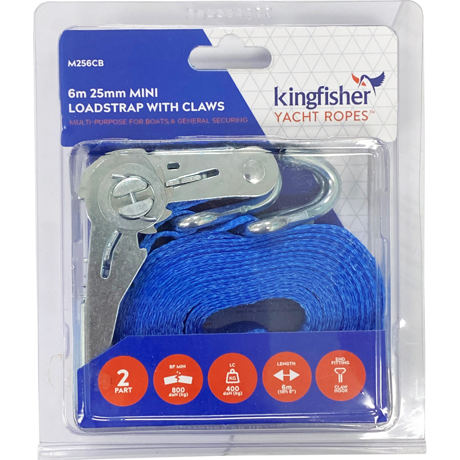 Kingfisher Mini Tie Down Ratchet Strap - 25mm x 6m